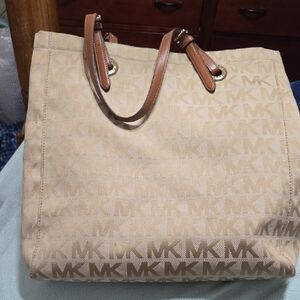Michael Kors Beige and Brown Tote Bag